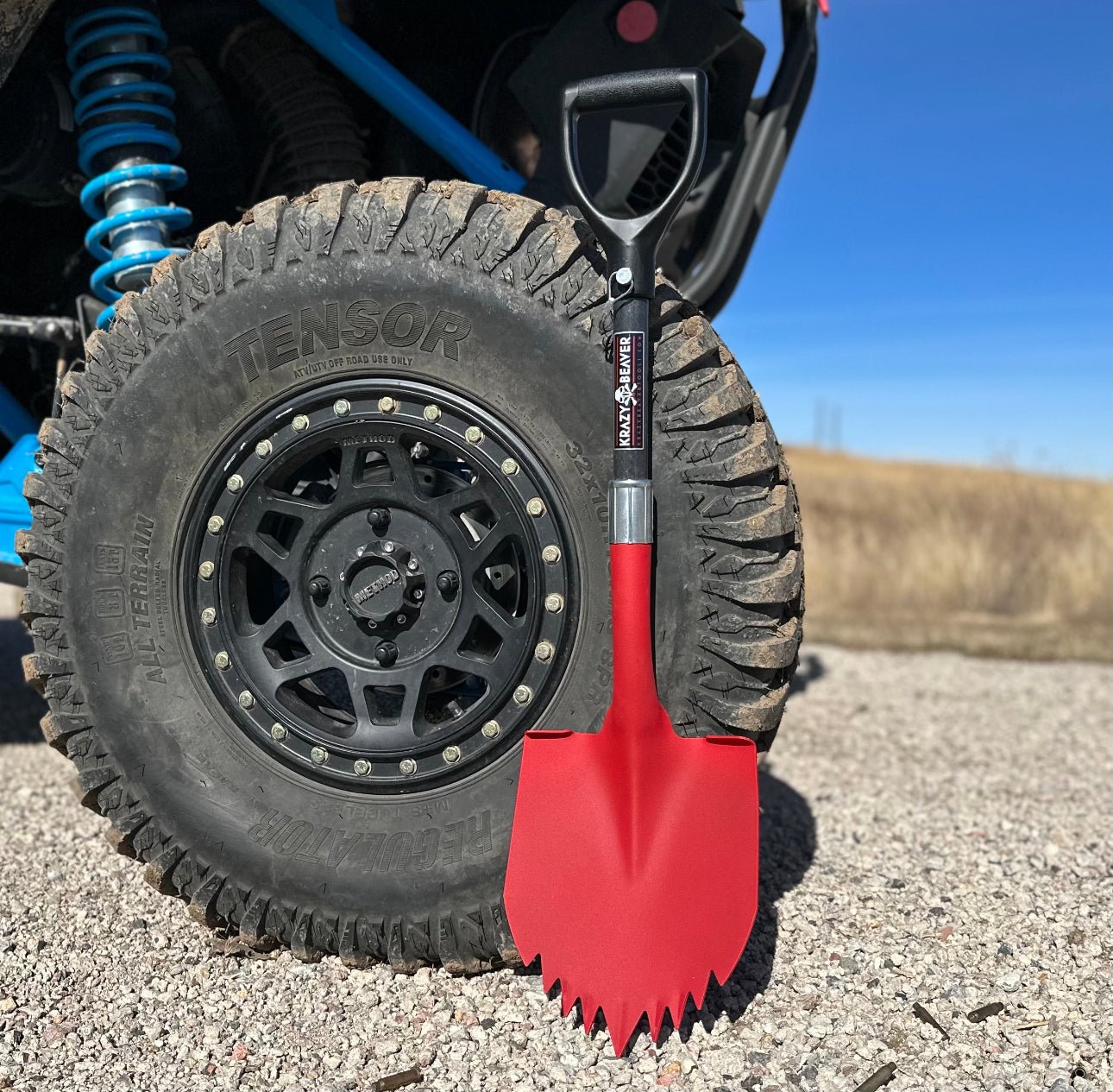 Krazy Beaver Shorty Shovel (Textured Red Head / Black Handle)ATV / UTV - Spirit of 1876