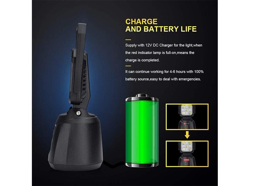 15W Magnetic Base Rechargeable LED Work/Camp Light - Spirit of 1876Dealers of Cali Raised LED