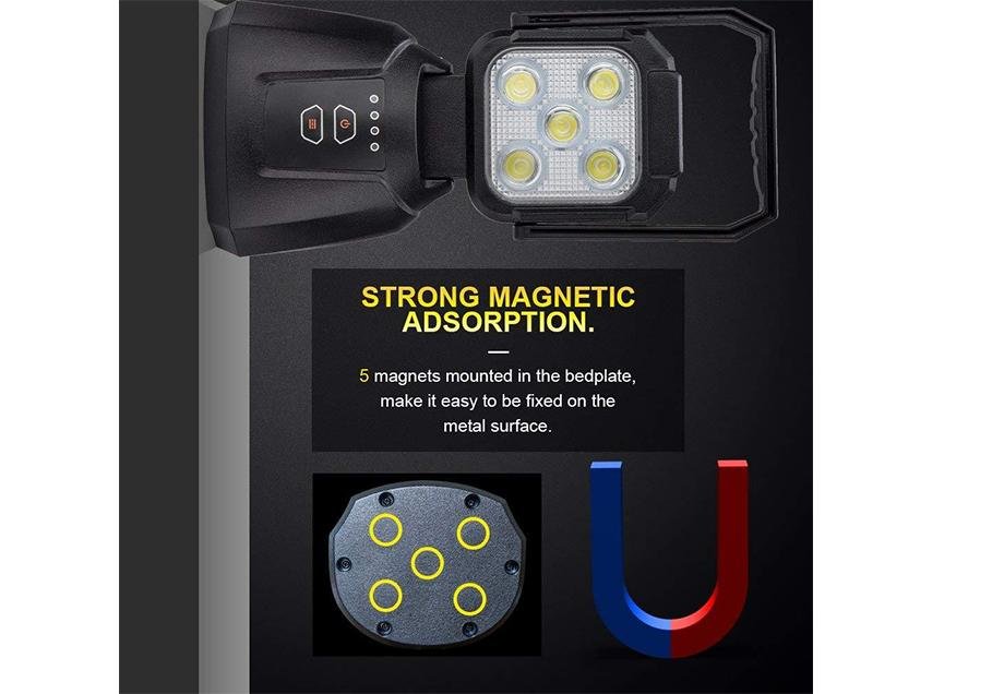 15W Magnetic Base Rechargeable LED Work/Camp Light - Spirit of 1876Dealers of Cali Raised LED