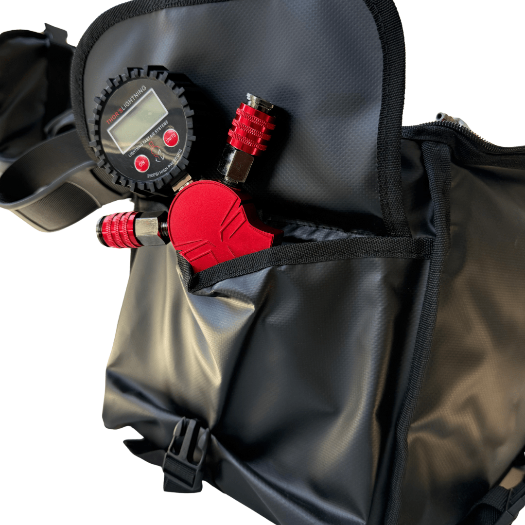 Thor’s Lightning Air System Storage Bag – Fits 12V Compressors & 4-Tire Inflation Kits, Heavy-Duty & Weather-Resistant