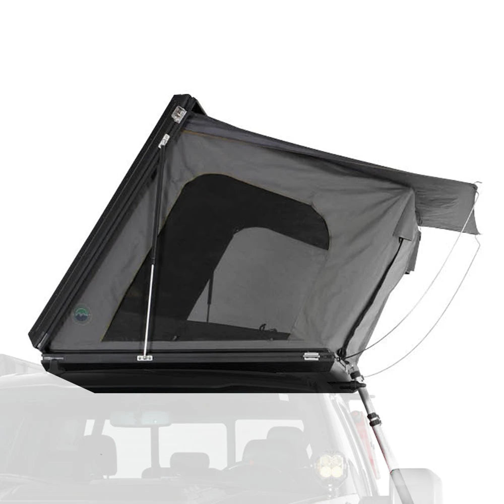 OVS HD Sidewinder 2 Person Side Load Aluminum Hard Shell Roof Top Tent, Grey Body & Green Trim