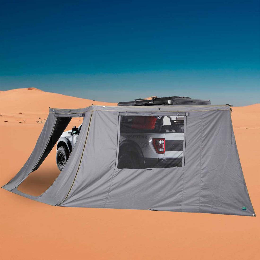 OVS Awning Side Wall for HD Nomadic 180 Degree Awning with Window - Dark Gray With Storage Bag