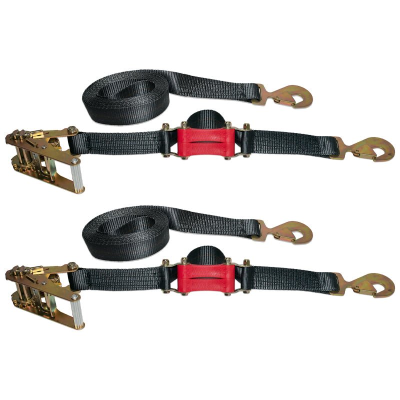 18ft x 2in SHOCKSTRAP® Ratchet Strap w Snap Hooks, Premium Made in USA Polyester Webbing, 10,000lb Breaking Strength, 3,333lb WLL, Commercial Grade - Spirit of 1876The Perfect Bungee and ShockStrap Tie Downs