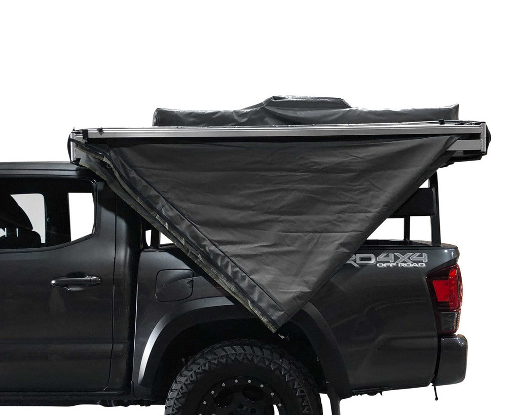 HD Nomadic 270 - Awning, Passenger Side, Grey Body, Green Trim & Black Travel Cover