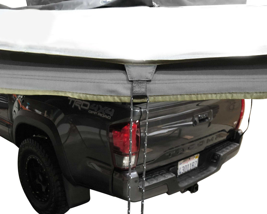 HD Nomadic 270 - Awning, Passenger Side, Grey Body, Green Trim & Black Travel Cover