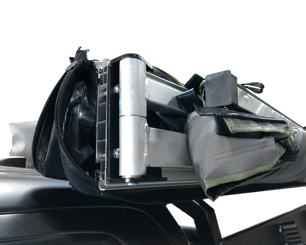 HD Nomadic 270 - Awning, Passenger Side, Grey Body, Green Trim & Black Travel Cover