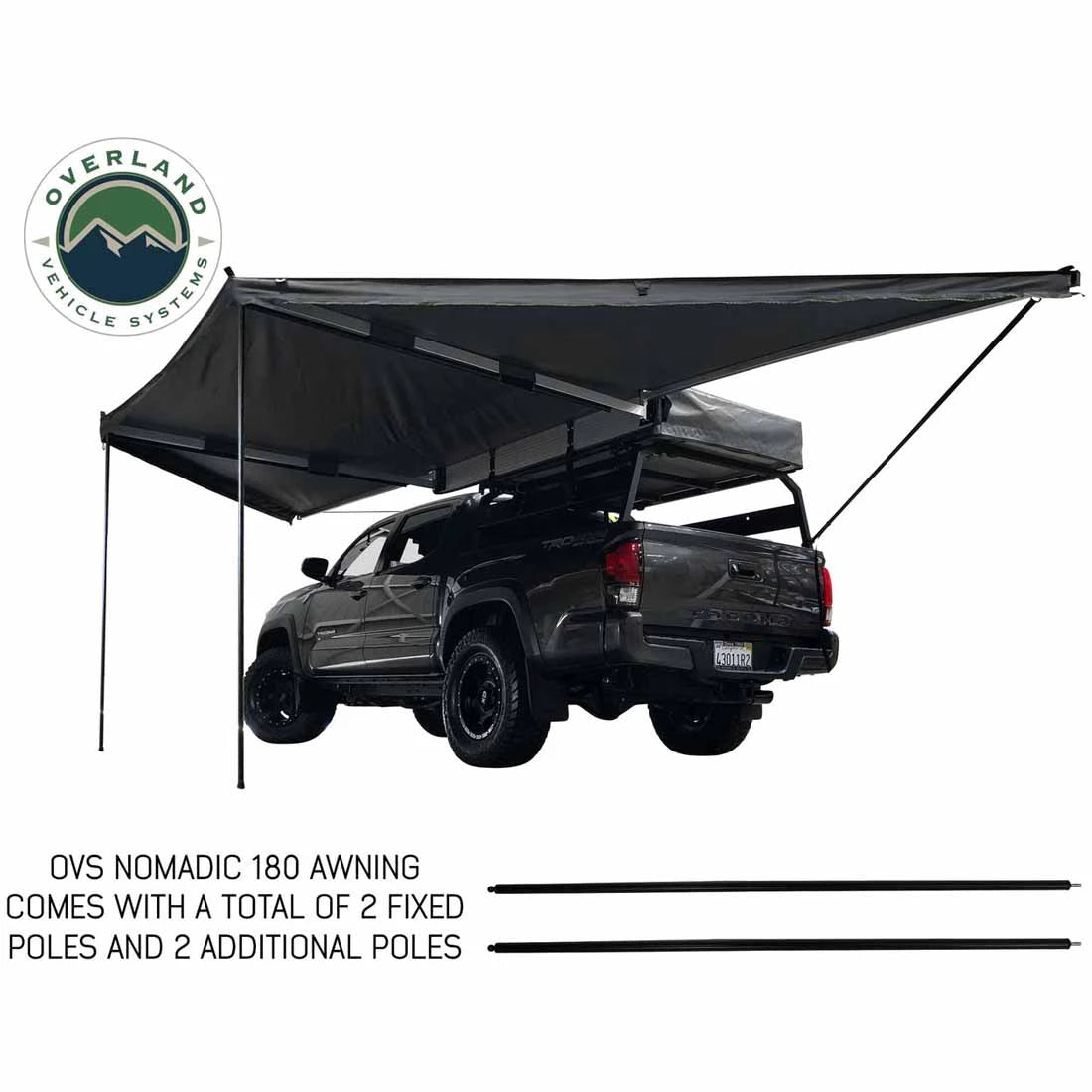 OVS HD Nomadic 180 Degree Awning with Bracket Kit - Dark Grey with Black Travel Cover