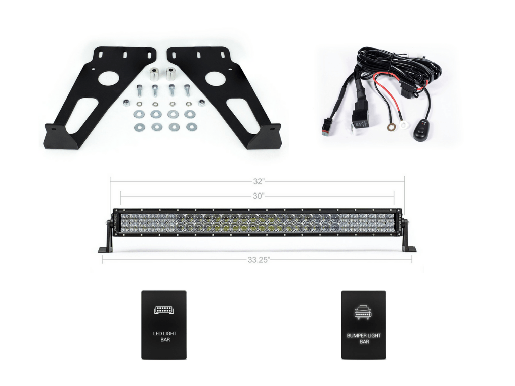 32" Hidden Grille LED Light Bar Brackets Kit Fits 2014 - 2024 Toyota 4Runner - Spirit of 1876Dealers of Cali Raised LED