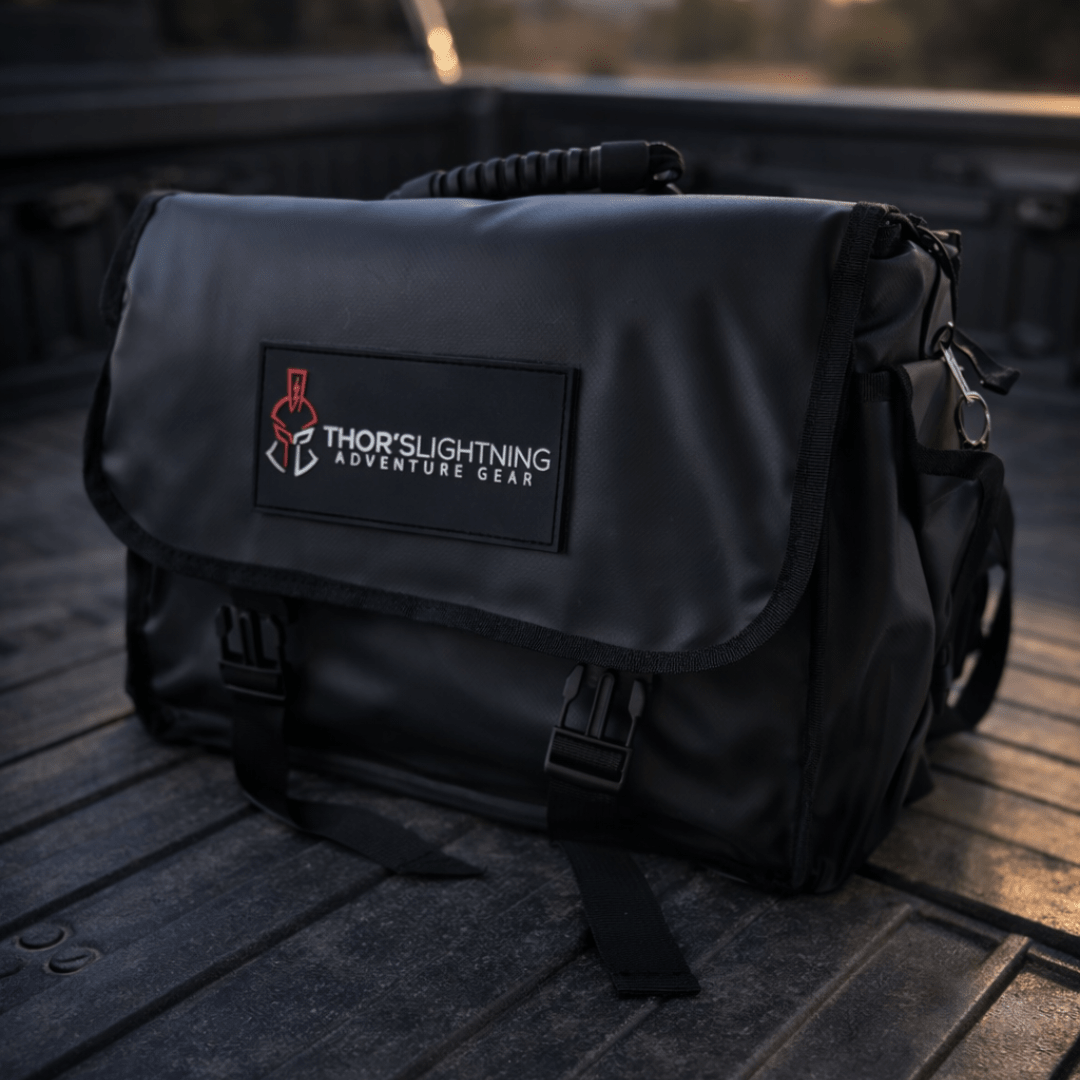 Thor’s Lightning Air System Storage Bag – Fits 12V Compressors & 4-Tire Inflation Kits, Heavy-Duty & Weather-Resistant
