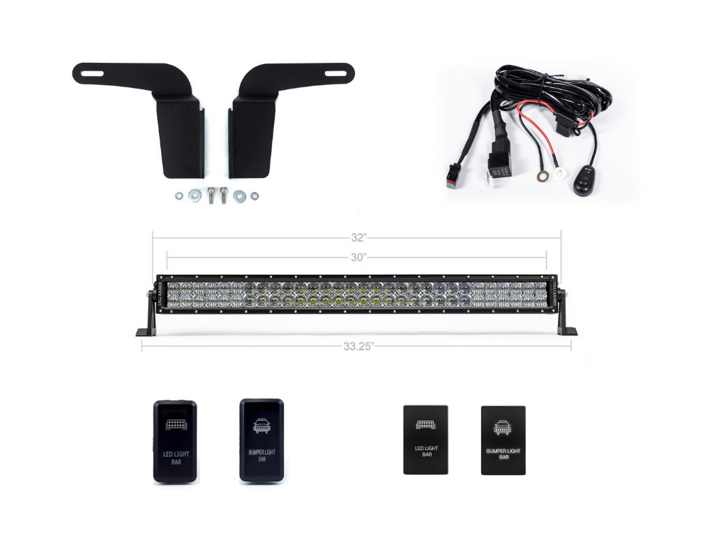 32" Lower Bumper Hidden LED Light Bar Brackets Kit For 2003 - 2009 Toyota 4Runner - Spirit of 1876Dealers of Cali Raised LED