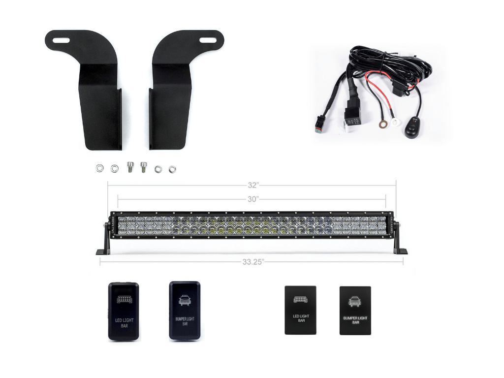 32" Lower Bumper Hidden LED Light Bar Brackets Kit For 2005 - 2015 Toyota Tacoma - Spirit of 1876Dealers of Cali Raised LED
