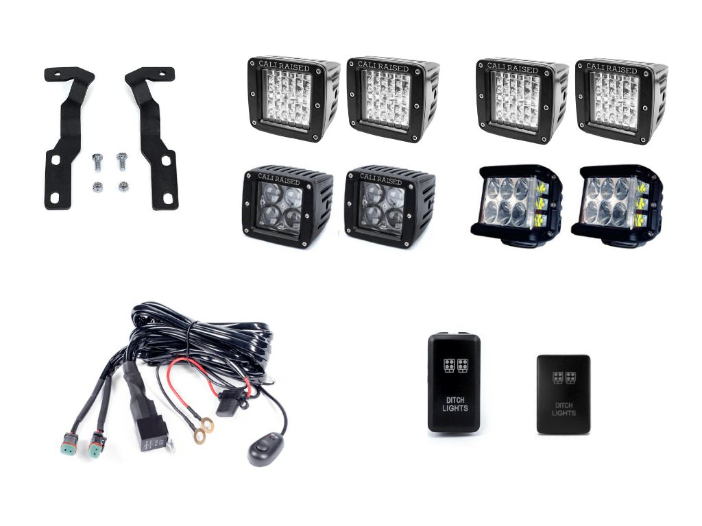 Low Profile Ditch Light Brackets Kit For 2016 - 2023 Toyota Tacoma - Spirit of 1876Dealers of Cali Raised LED