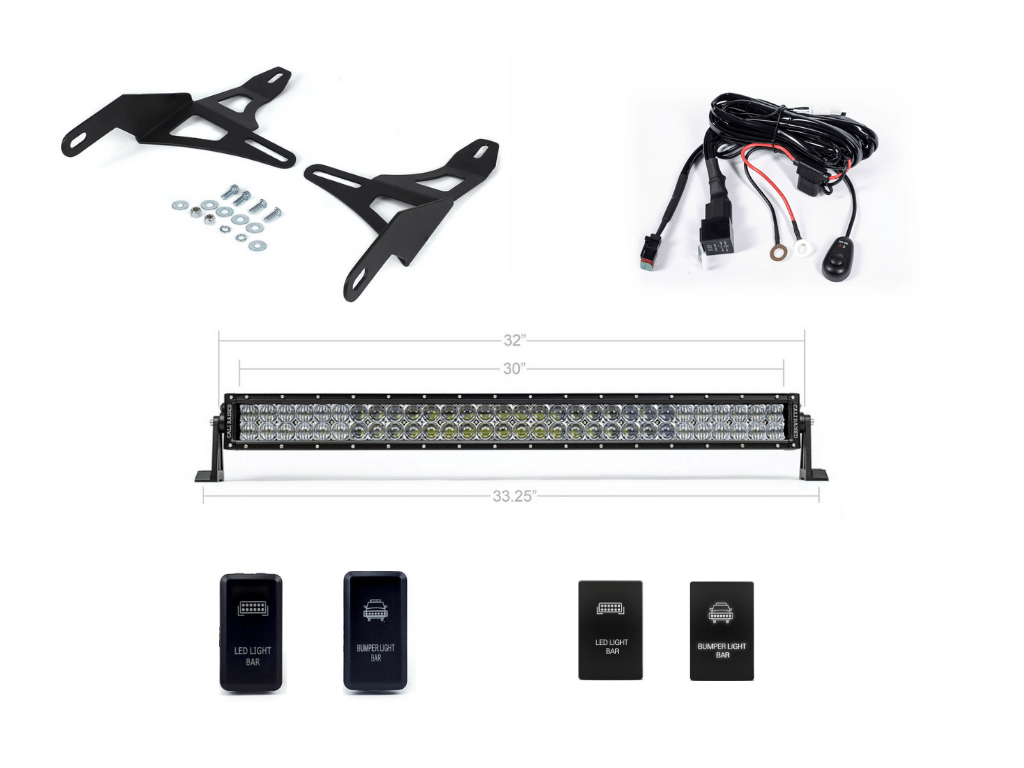 32" Lower Bumper Hidden LED Light Bar Kit Fits 2016 - 2023 Toyota Tacoma - Spirit of 1876Dealers of Cali Raised LED