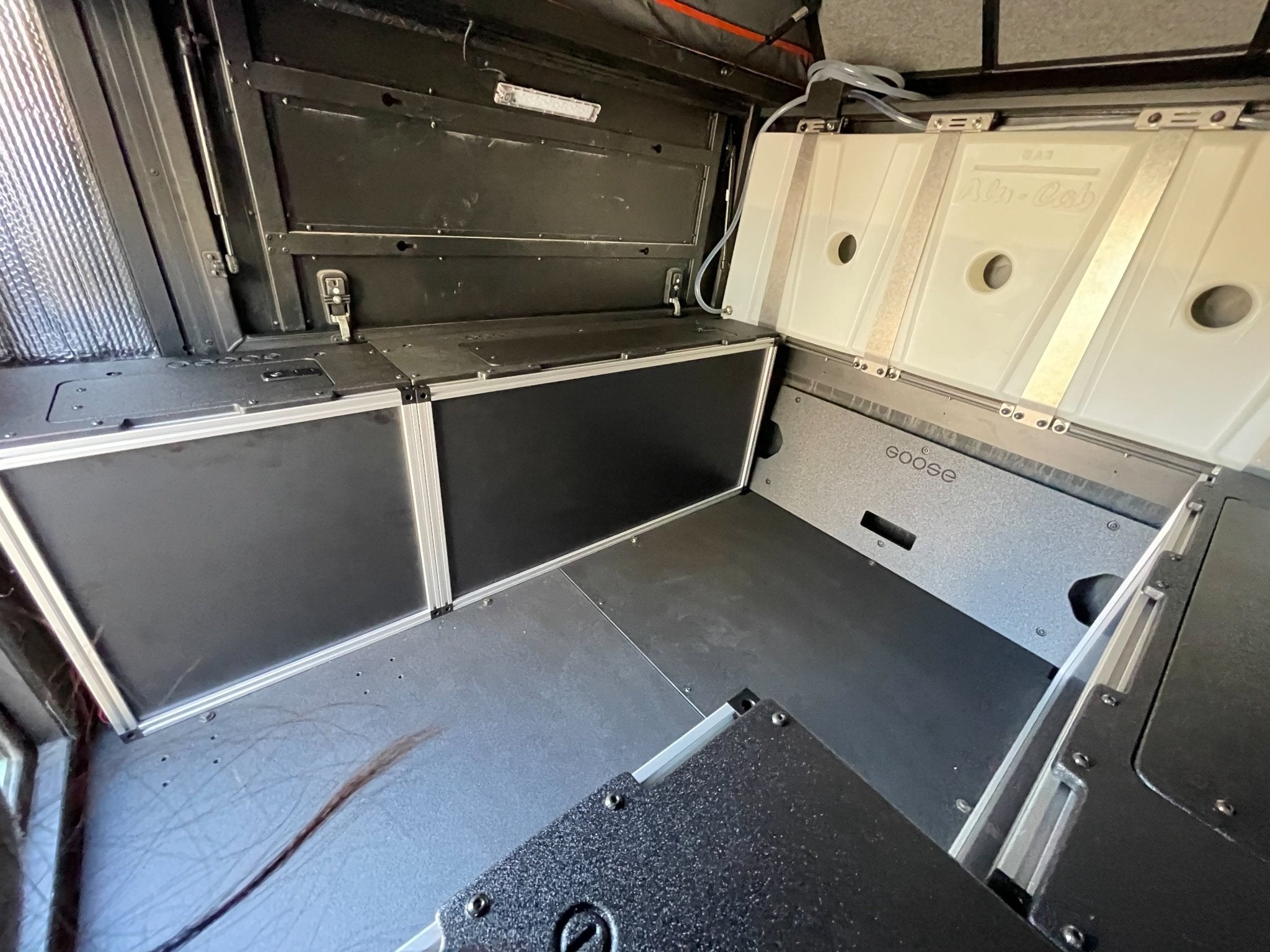 Alu - Cab Canopy Camper V2 - Toyota Tacoma 2005 - 2023 2nd & 3rd Gen. - Front Utility Module - 6' Bed - Spirit of 1876 - Goose Gear