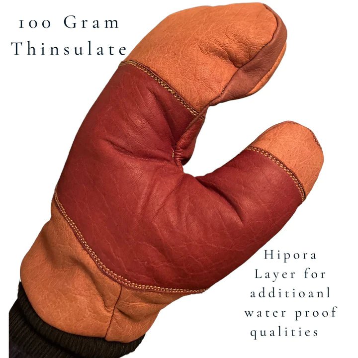Maroon Bell Outdoor 5280 WATER BUFFALO LEATHER MITTEN - ZIPPER VENT TOP - Spirit of 1876
