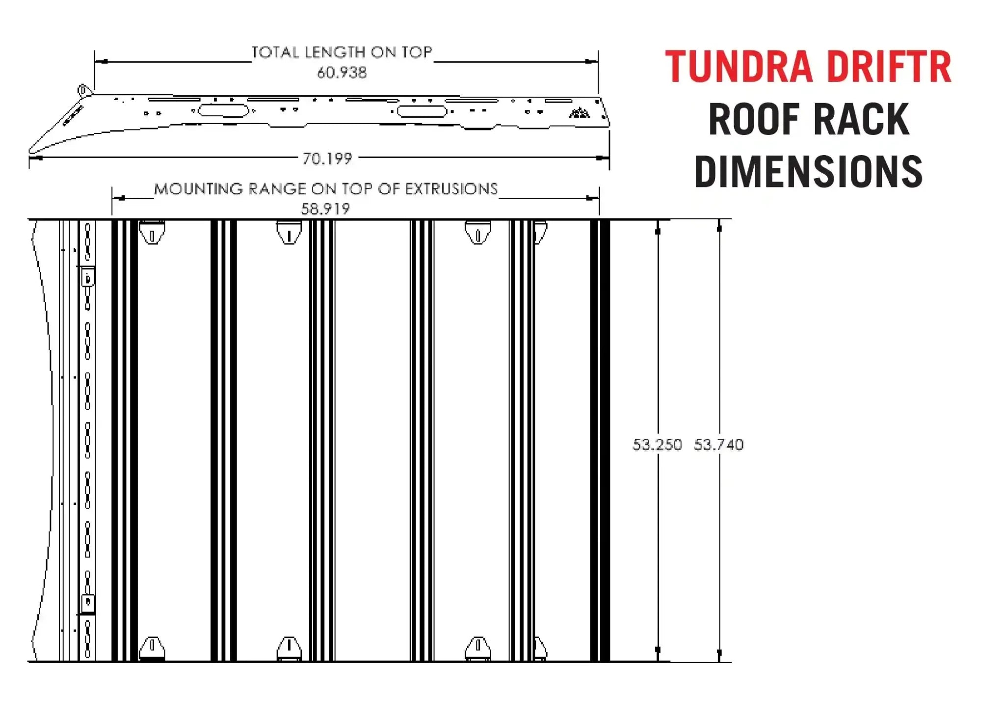 DRIFTR Toyota Tundra Roof Rack (2022 - 2026) - Spirit of 1876 - Backwoods Adventure Mods