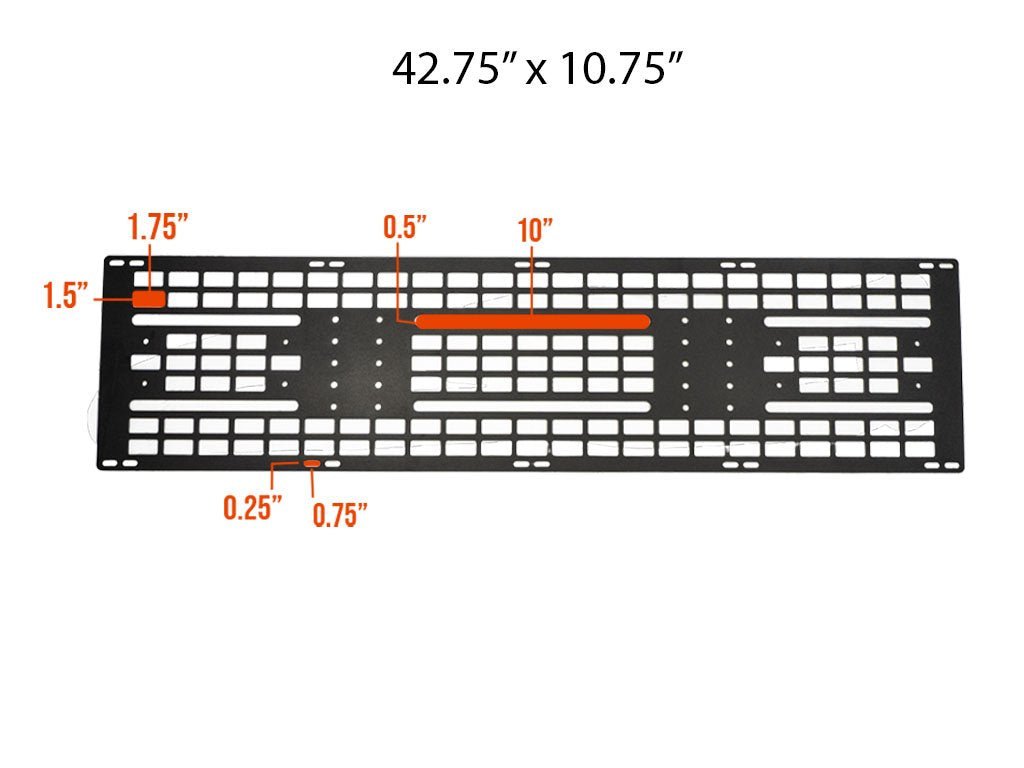 MOLLE Panel for Prinsu Roof Rack - Spirit of 1876Dealers of Cali Raised LED