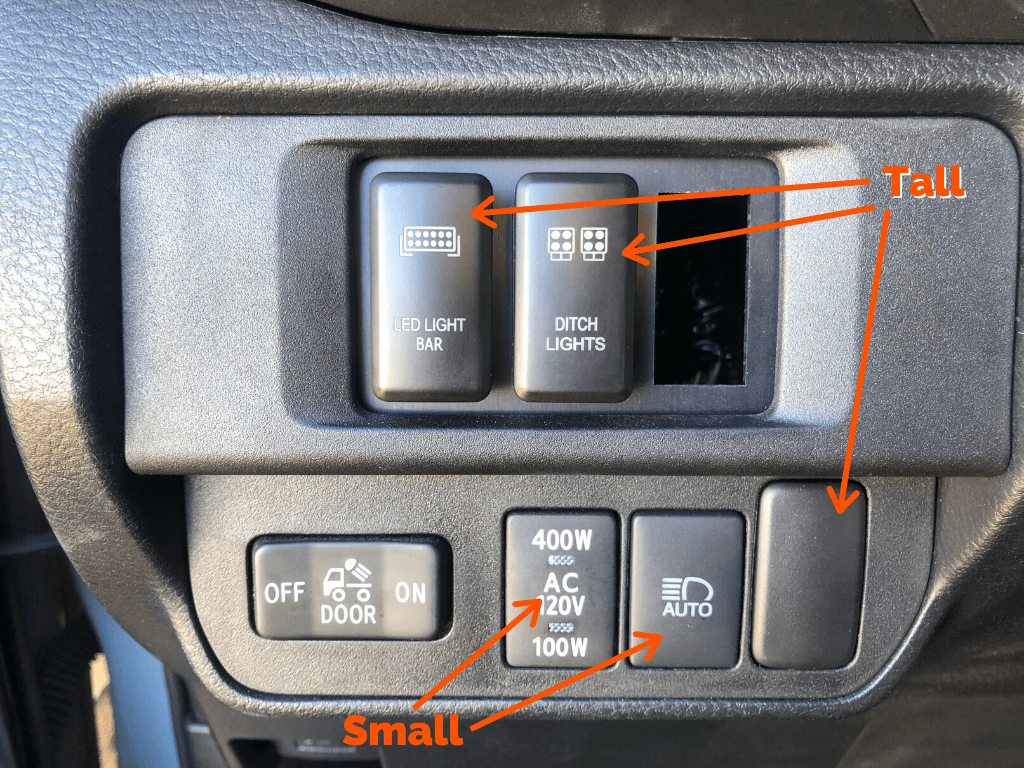 Tall Style Toyota OEM Style "BUMPER LIGHT BAR" Switch - Spirit of 1876Dealers of Cali Raised LED