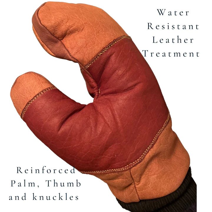 Maroon Bell Outdoor 5280 WATER BUFFALO LEATHER MITTEN - ZIPPER VENT TOP - Spirit of 1876