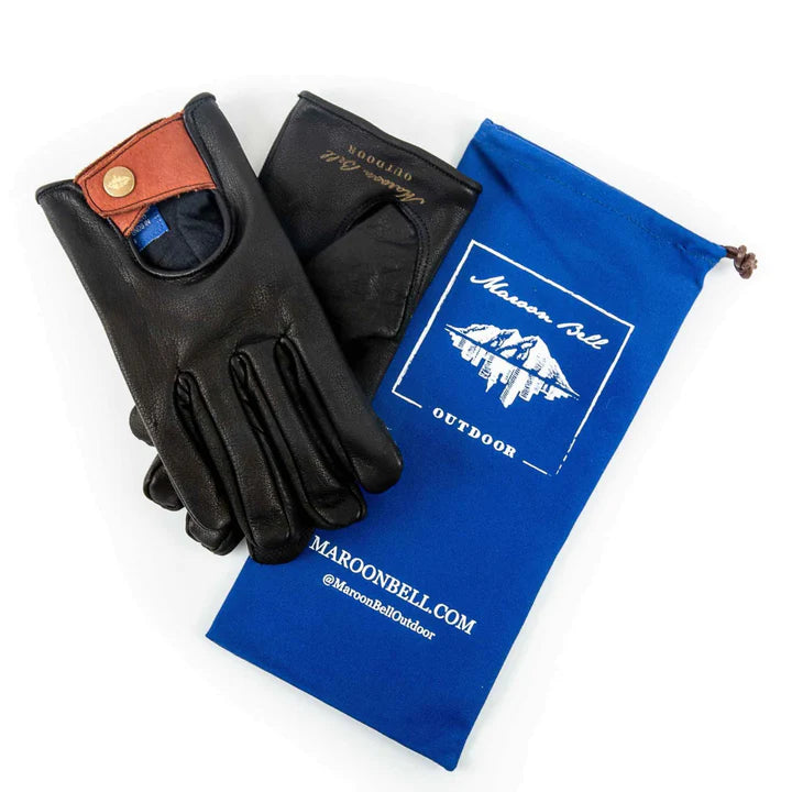 Maroon Bell Outdoor BUFFALO LEATHER GLOVES - PITCH BLACK