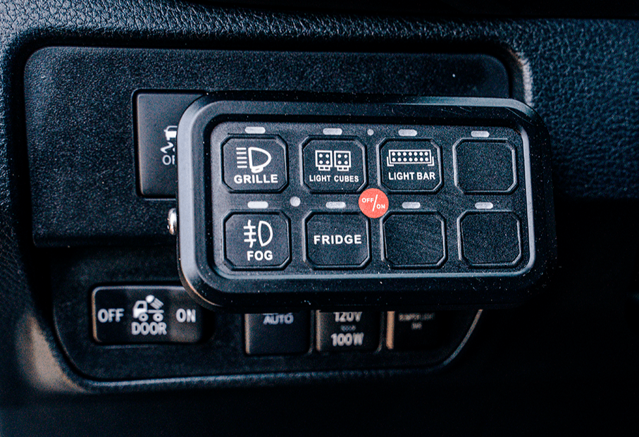 Vehicle Accessory 8 Switch Control System (Blue Backlighting) - Spirit of 1876Dealers of Cali Raised LED