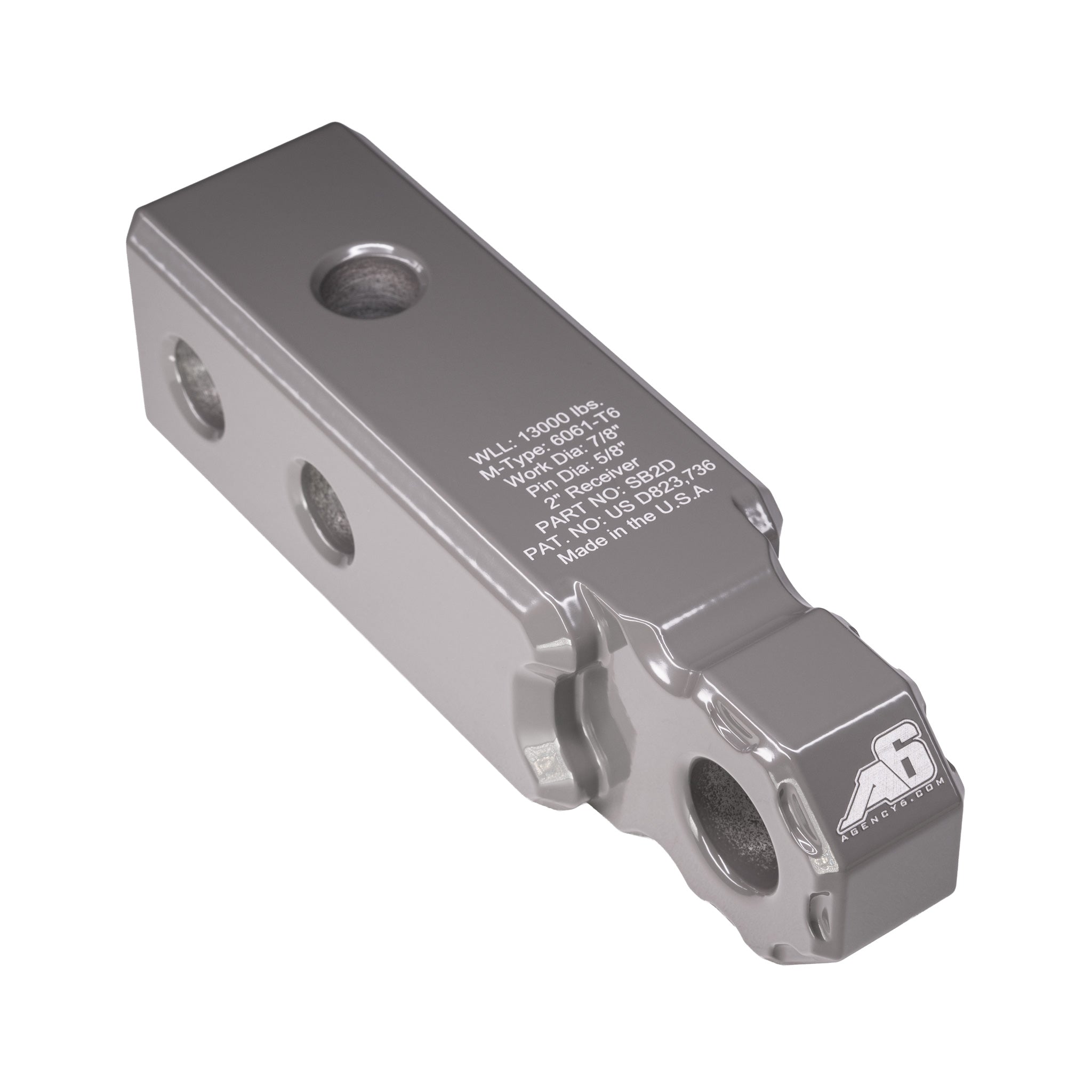 Agency 6 Recovery Hitch Shackle Block - 2" Receiver - Spirit of 1876 - Agency6.com