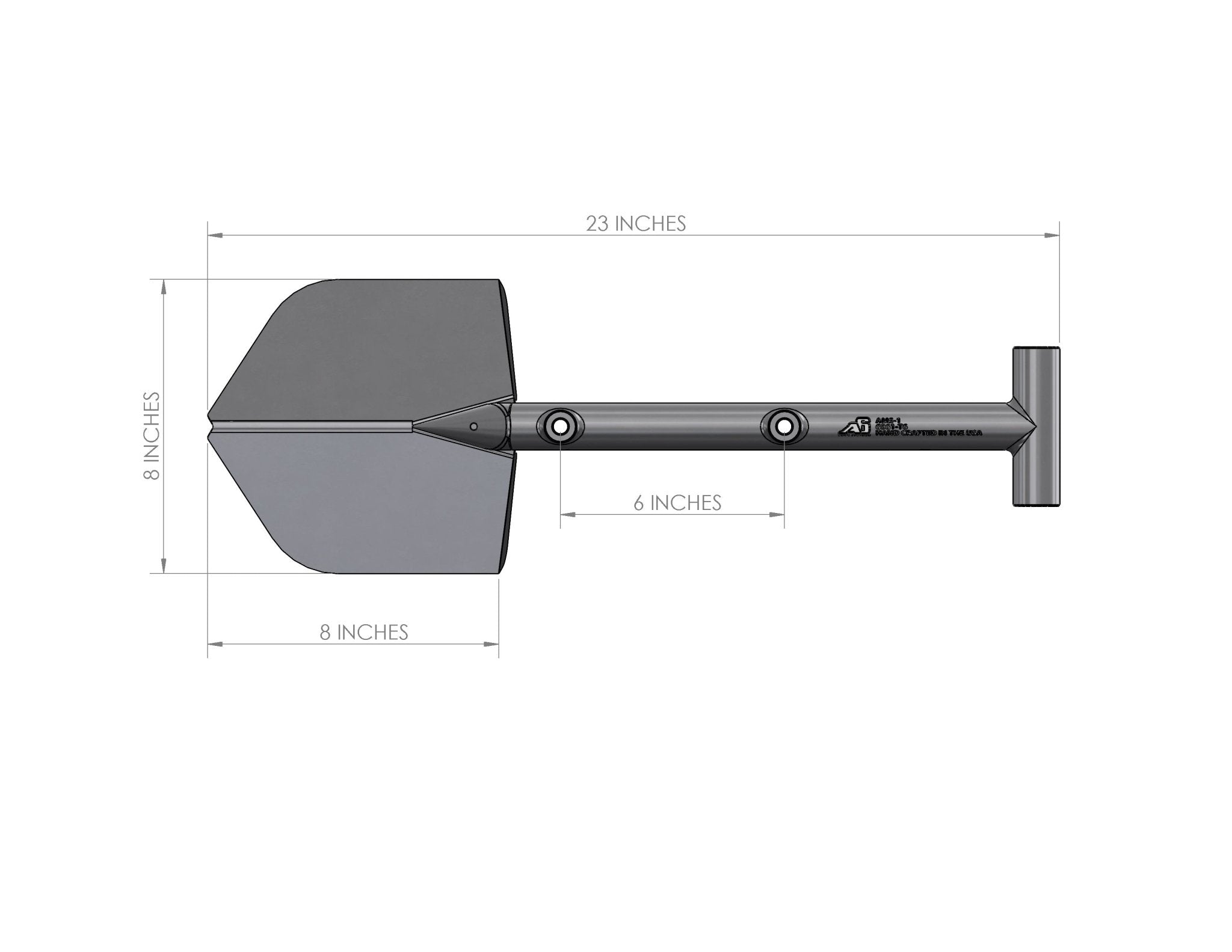 A6™ Adventure Mini Shovel (AMS - 1) - Orange - Spirit of 1876Agency6.com