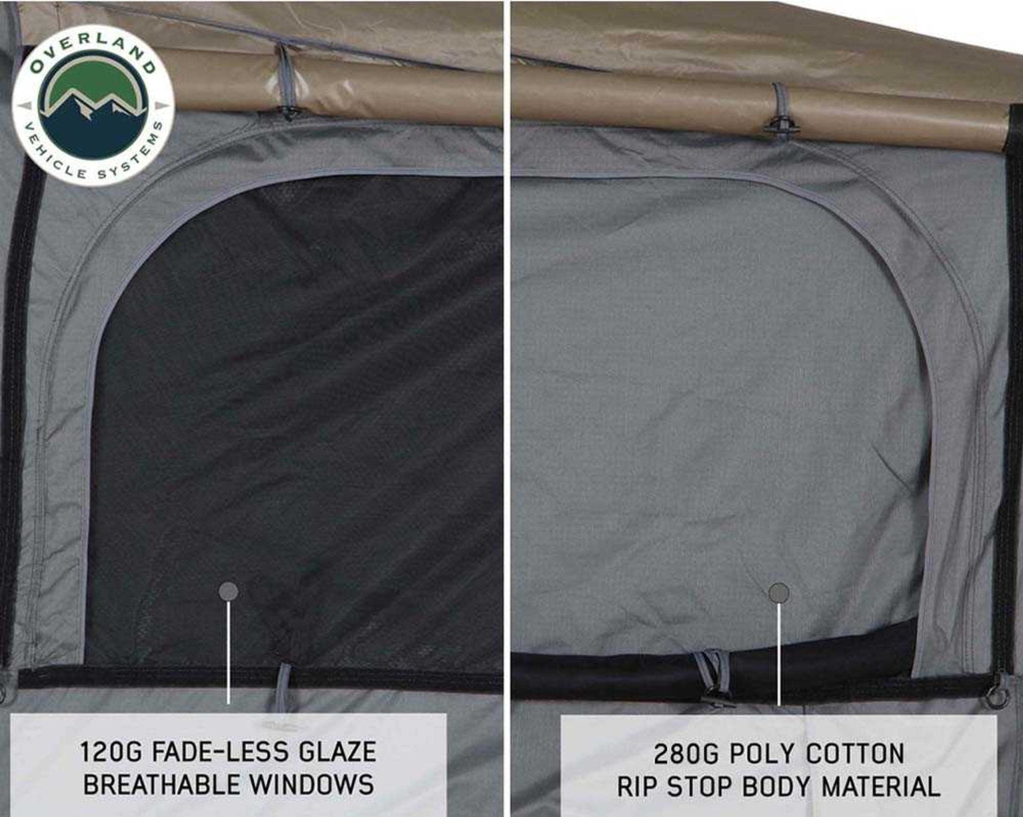 OVS HD Bushveld II Cantilever Hard Shell Roof Top Tent Grey Body & Tan Rainfly - Spirit of 1876OVS