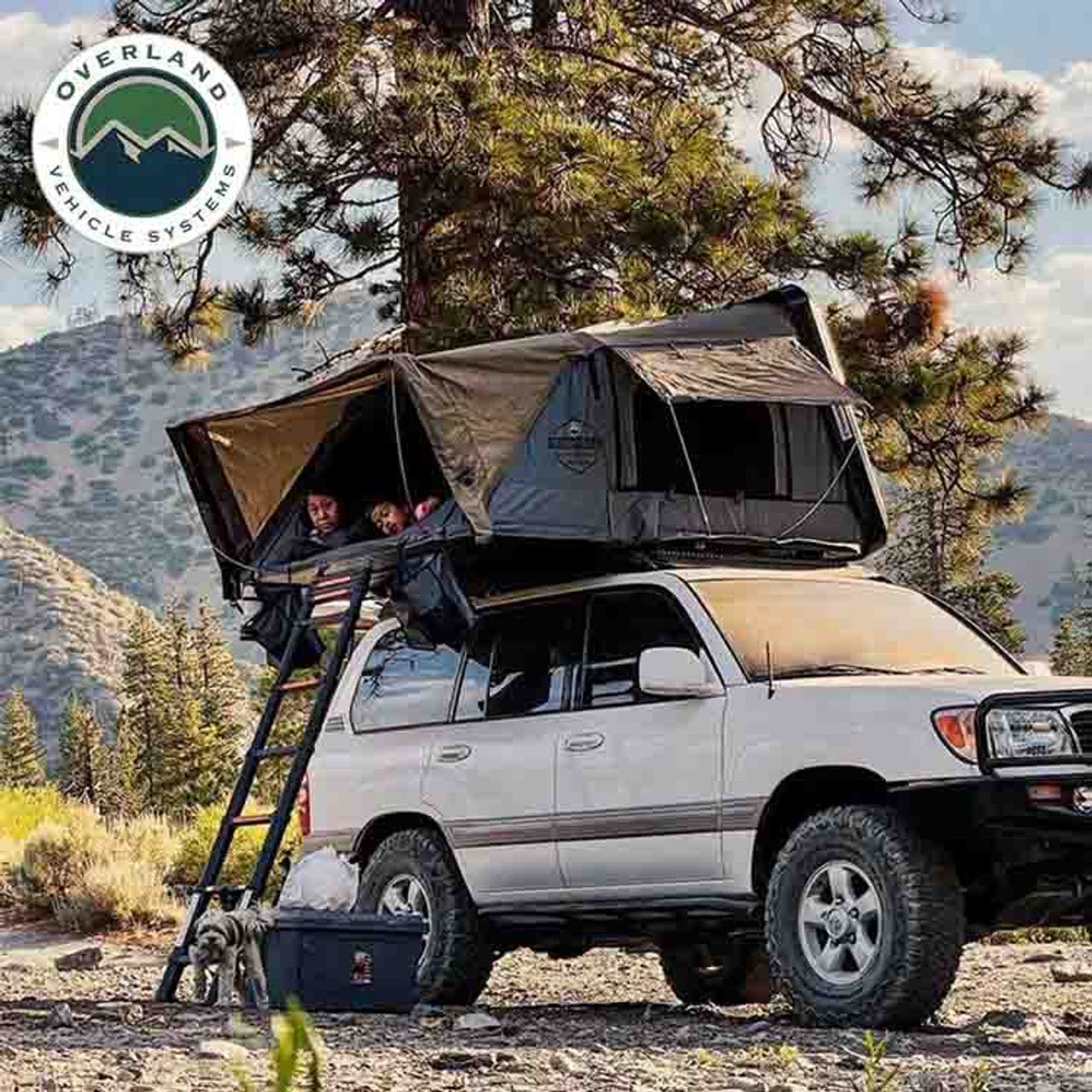 OVS HD Bushveld II Cantilever Hard Shell Roof Top Tent Grey Body & Tan Rainfly - Spirit of 1876OVS
