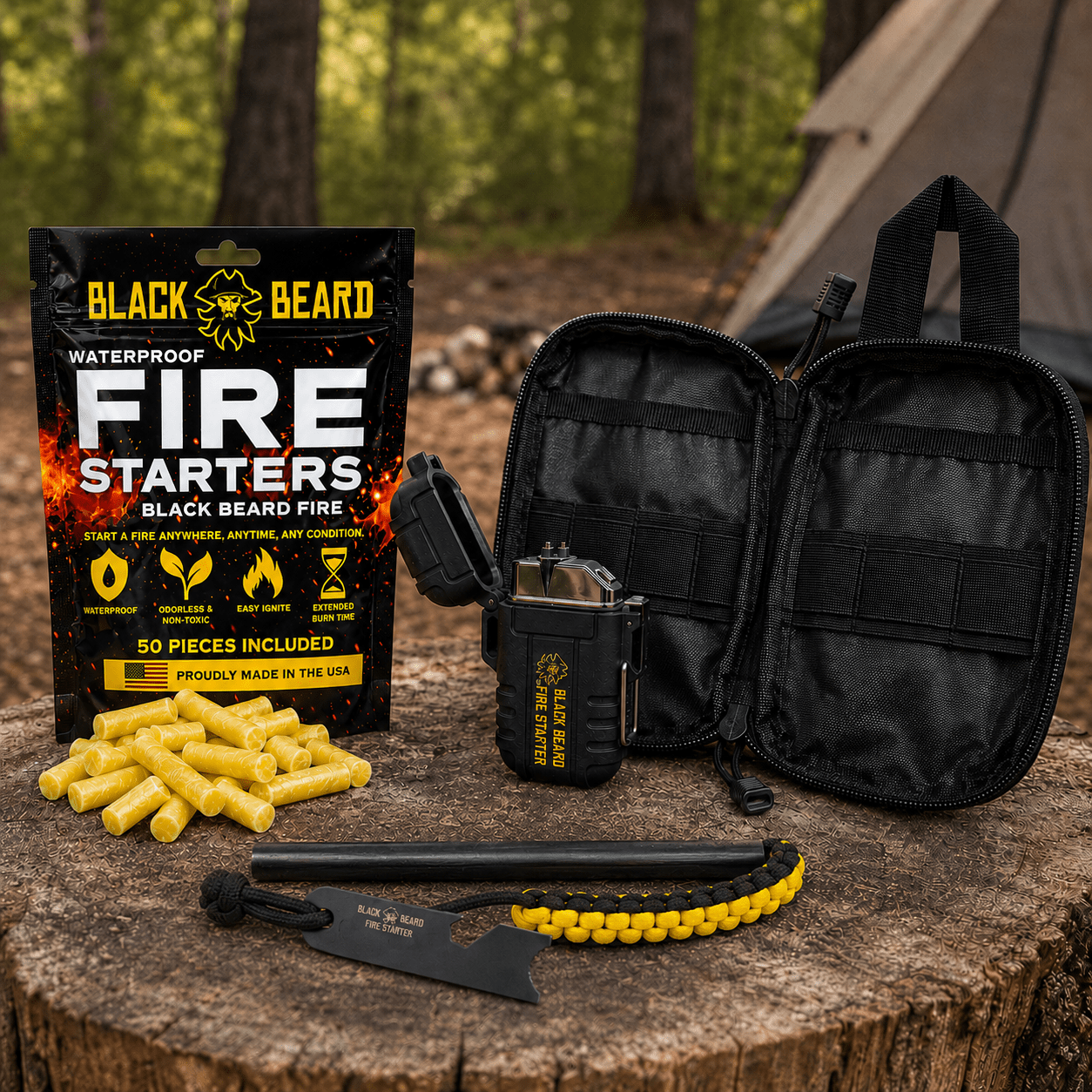 Black Beard Fire Plug Kit | Fire Starter Kit - Spirit of 1876 - Black Beard Fire Starters