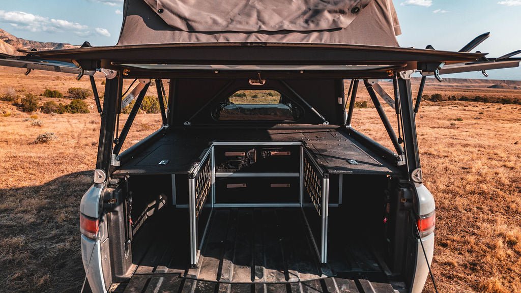 Rivian R1T 4.5' Bed Explore Series Ultra-Lite GFC | Goose Gear Bed Cargo & Bench and Storage Modules
