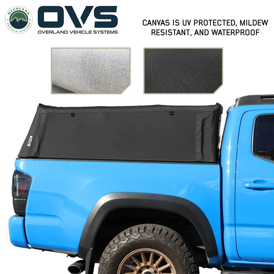 OVS Explorer Soft Shell Truck Cap - Black Canvas with Aluminum Frame
