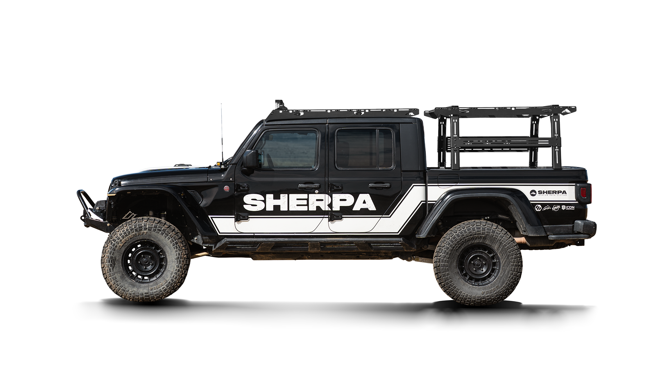 Sherpa Equipment Company Jeep Gladiator Rack Height PAK System Bed Rack