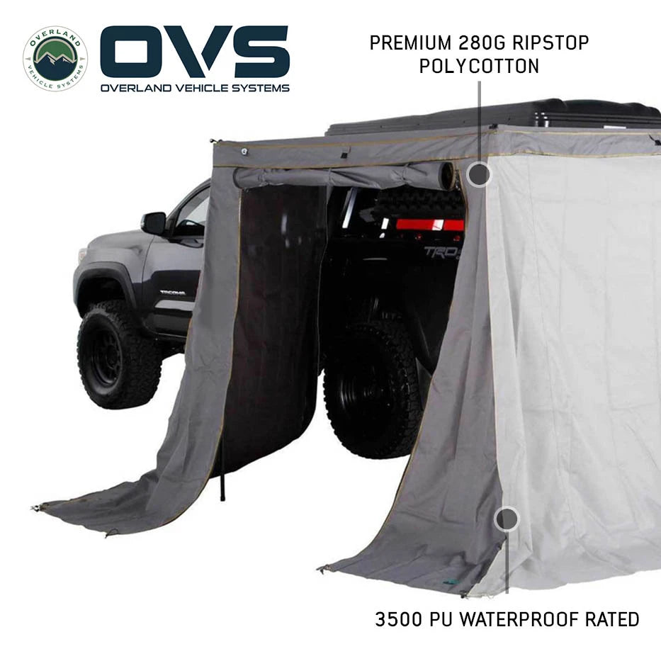 OVS HD Nomadic 270 LTE Awning Walls - Dark Grey with Green Trim