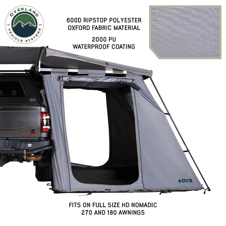 OVS HD Nomadic 270/180 Degree Awning Annex Room Enclosure - Grey Body, Green Trim