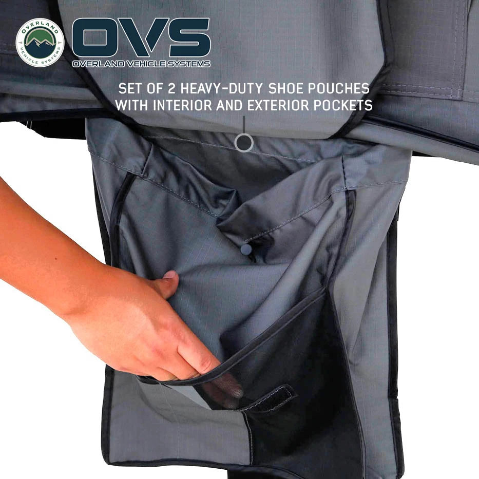 OVS HD Nomadic Standard 2 Person Soft Shell Roof Top Tent - Grey Body & Green Rainfly