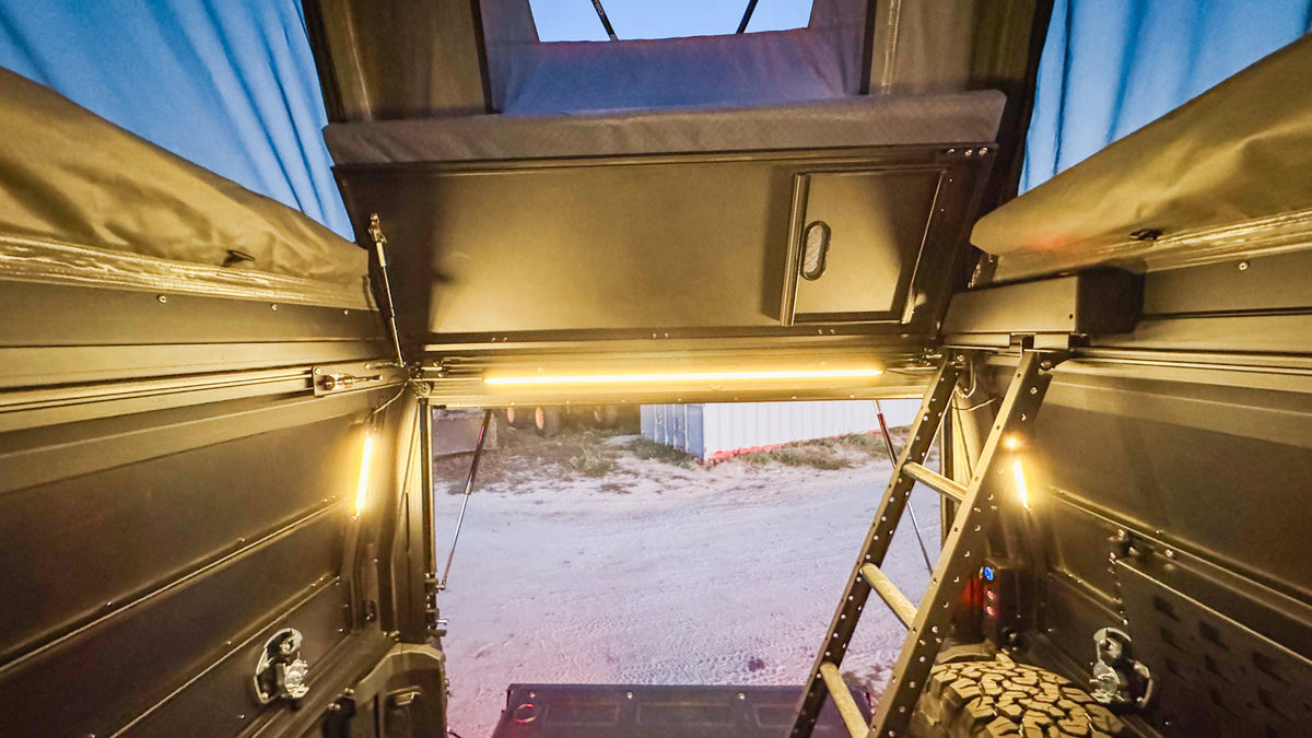 Dirtbox Canopy Camper – Modular Truck Camper Shell / Topper for Mid-Size & Full-Size Trucks (Tacoma, Rivian, Tundra, F-150, Quatermaster, Gladiator, Ram, Silverado)
