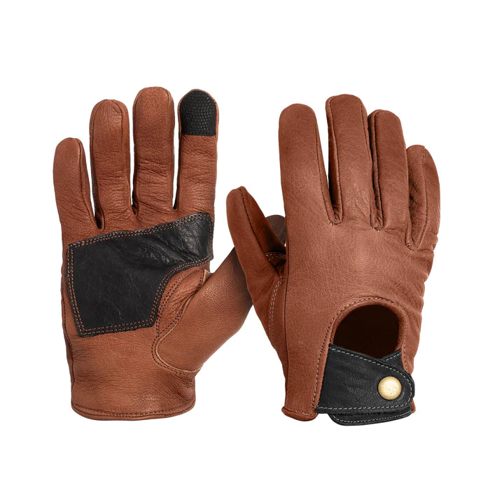 Maroon Bell Outdoor DIPPED LEATHER DEER GLOVE: SIGNATURE DRIVER: BROWN/BLACK