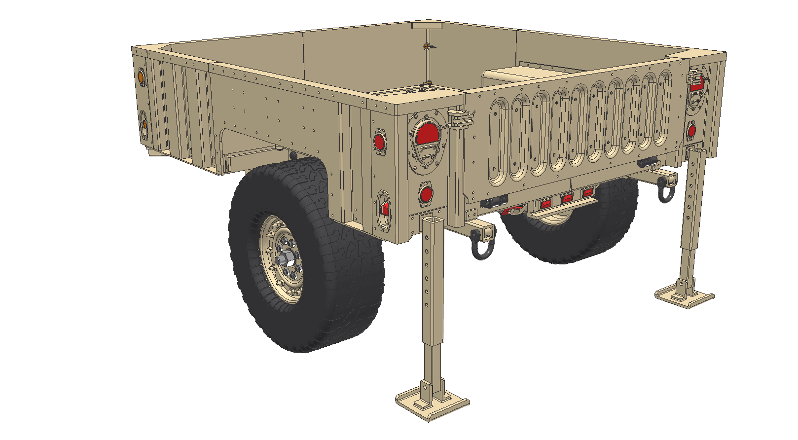 XTR3 Bed Rack for M1101 Style Military Trailer - Spirit of 1876 - Xtrusion Overland