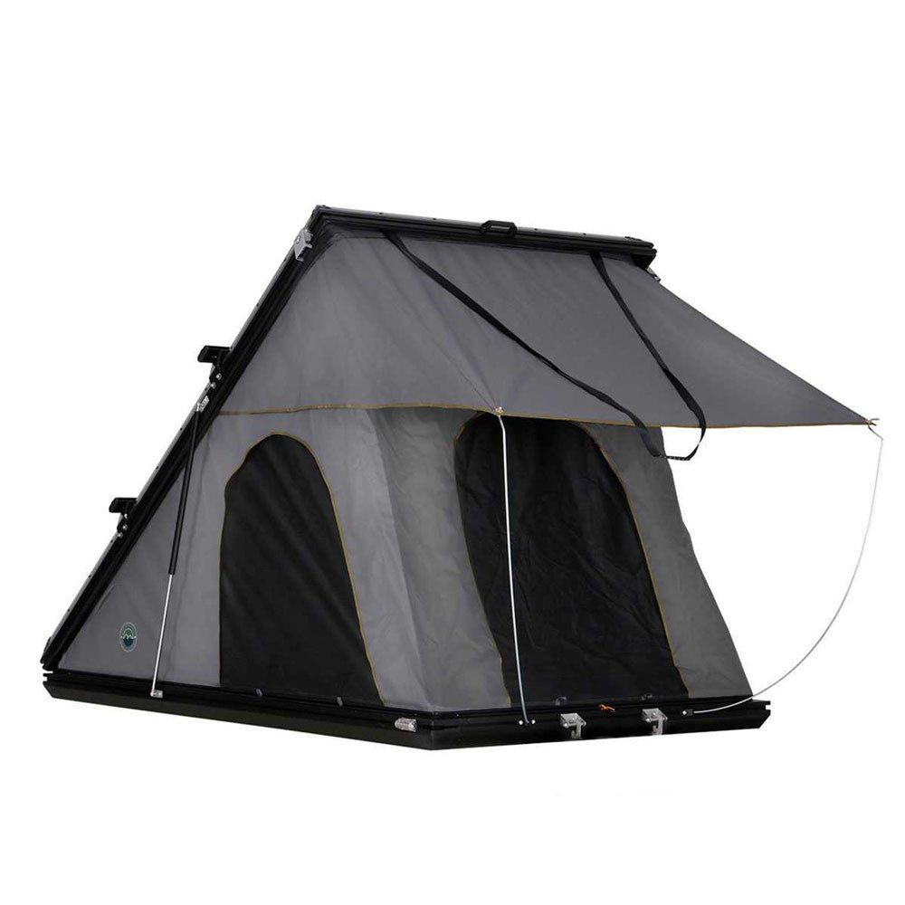 OVS HD Mamba 3 Person Clam Shell Aluminum Hard Shell Roof Top Tent, Grey Body & Green Trim - Spirit of 1876 - OVS