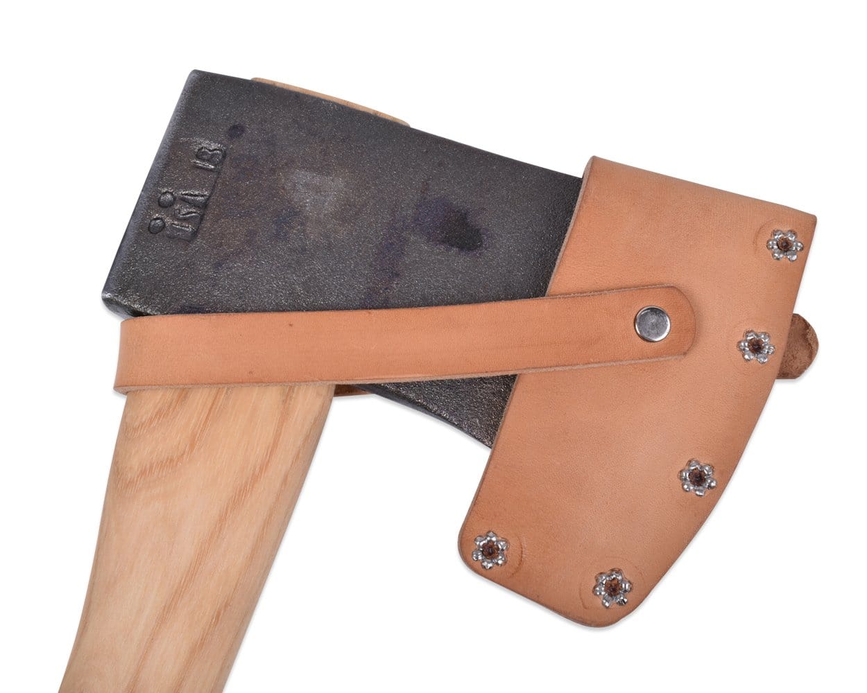 Natural Leather Mask, Riveted Design with Strap for Hatchets - Spirit of 1876