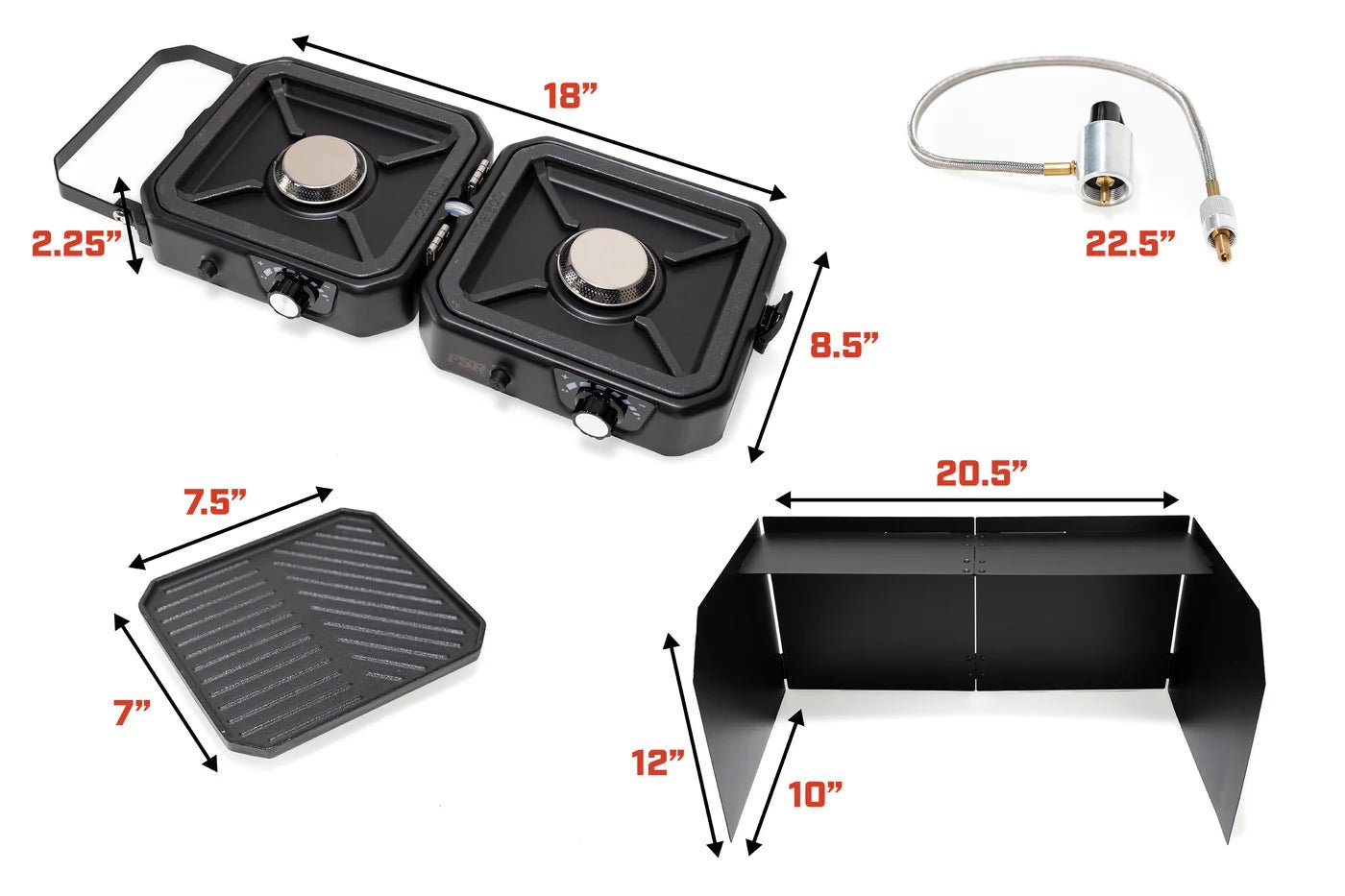 FSR Portable 2 Burner Camp Stove & Wind Screen - Spirit of 1876