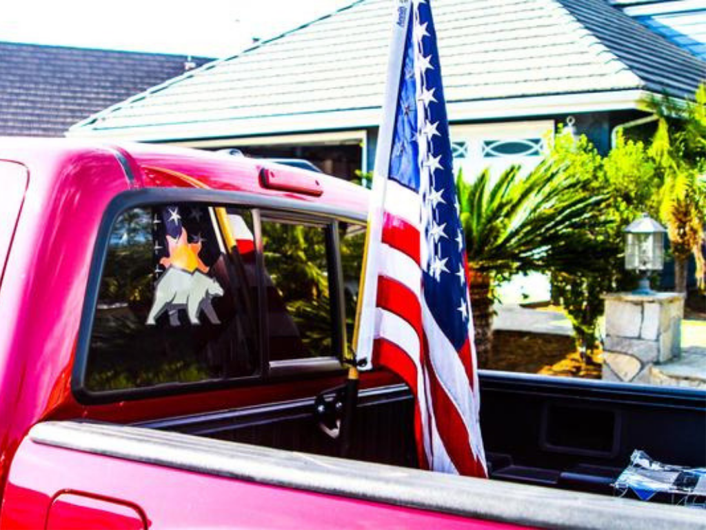 BED RAIL FLAG POLE MOUNT For Toyota Tacoma & Tundra - Spirit of 1876Dealers of Cali Raised LED