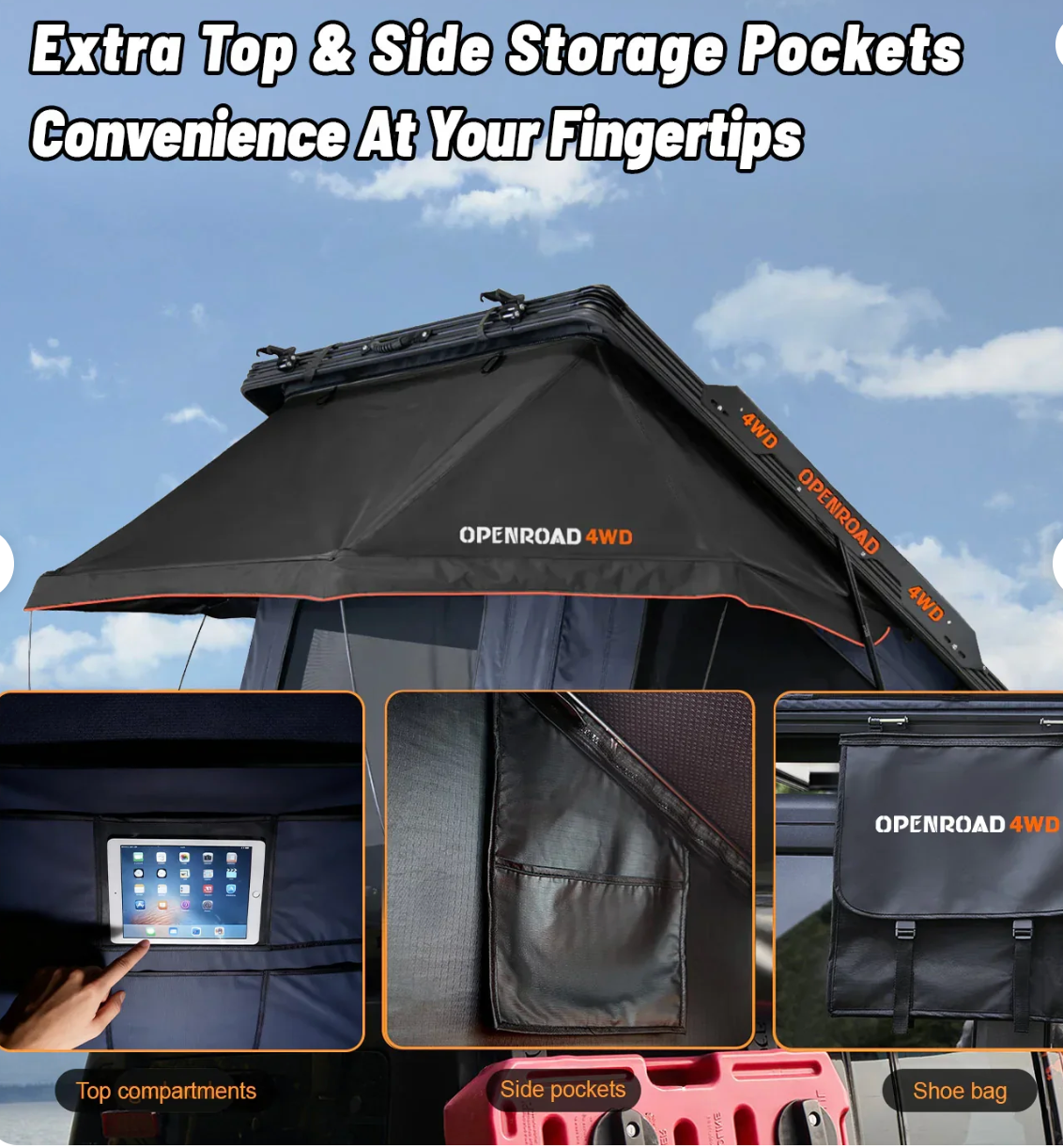 OPENROAD Aluminum Hard Shell Roof Top Tent-PeakRoof LT Series