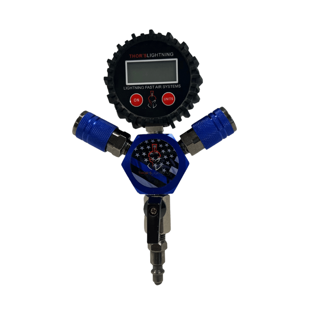 Thor's Lightning Thor's Hammer Air Compressor Hose Manifold Thin Blue Line Edition - Spirit of 1876Thor's Lightning Air Systems