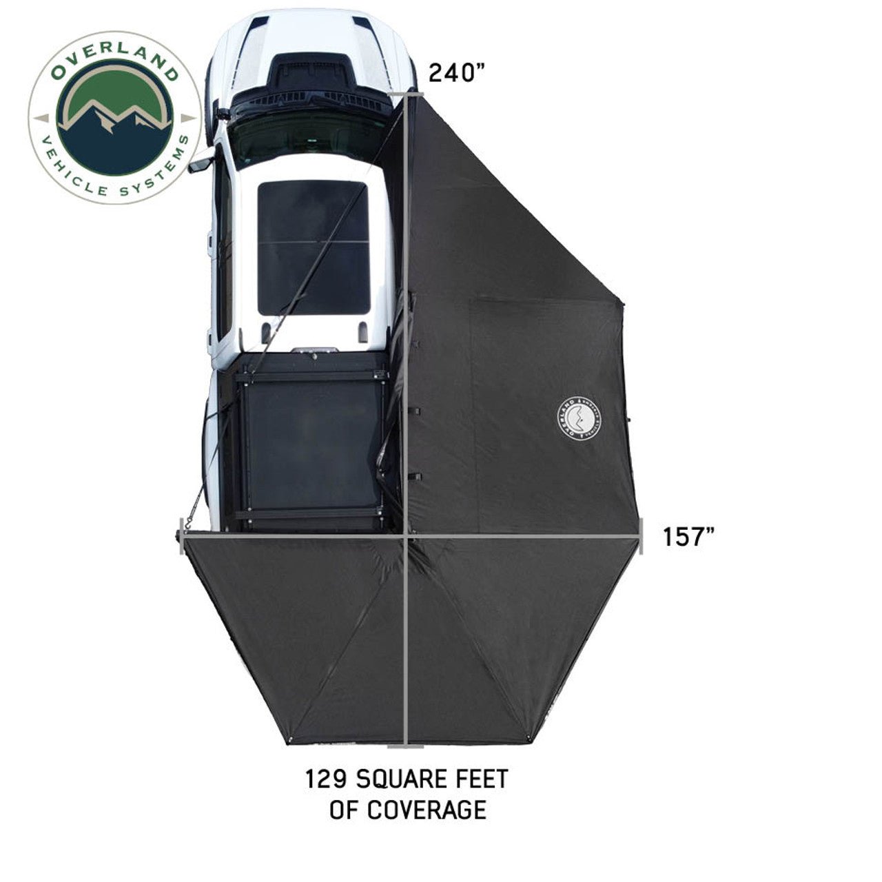 XD Nomadic 270 Degree Awning W/Lights & Black Out - Black Body, Grey Trim & Black Travel Cover - Spirit of 1876OVS