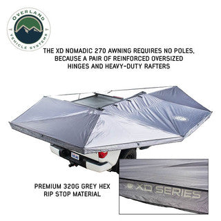 XD Nomadic 270 - Awning W/Lights & Black Out Grey Hex, Black Trim & Black Travel Cover