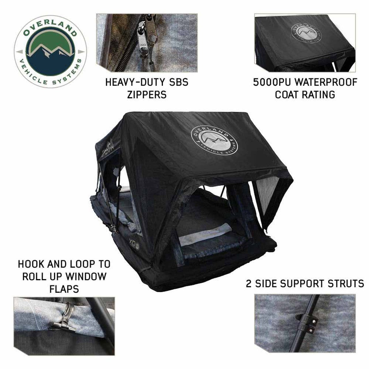 OVS XD Sherpa Hybrid Soft Shell Roof Top Tent, Blue Body & Black Rainfly - Spirit of 1876OVS
