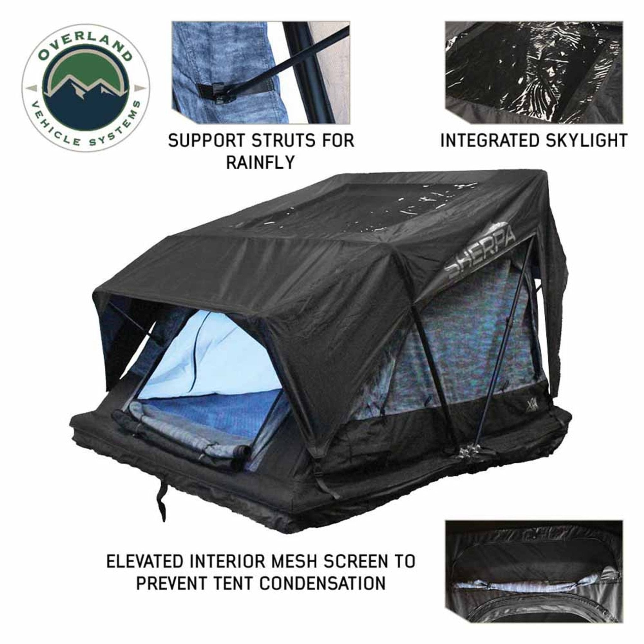 OVS XD Sherpa Hybrid Soft Shell Roof Top Tent, Blue Body & Black Rainfly - Spirit of 1876OVS