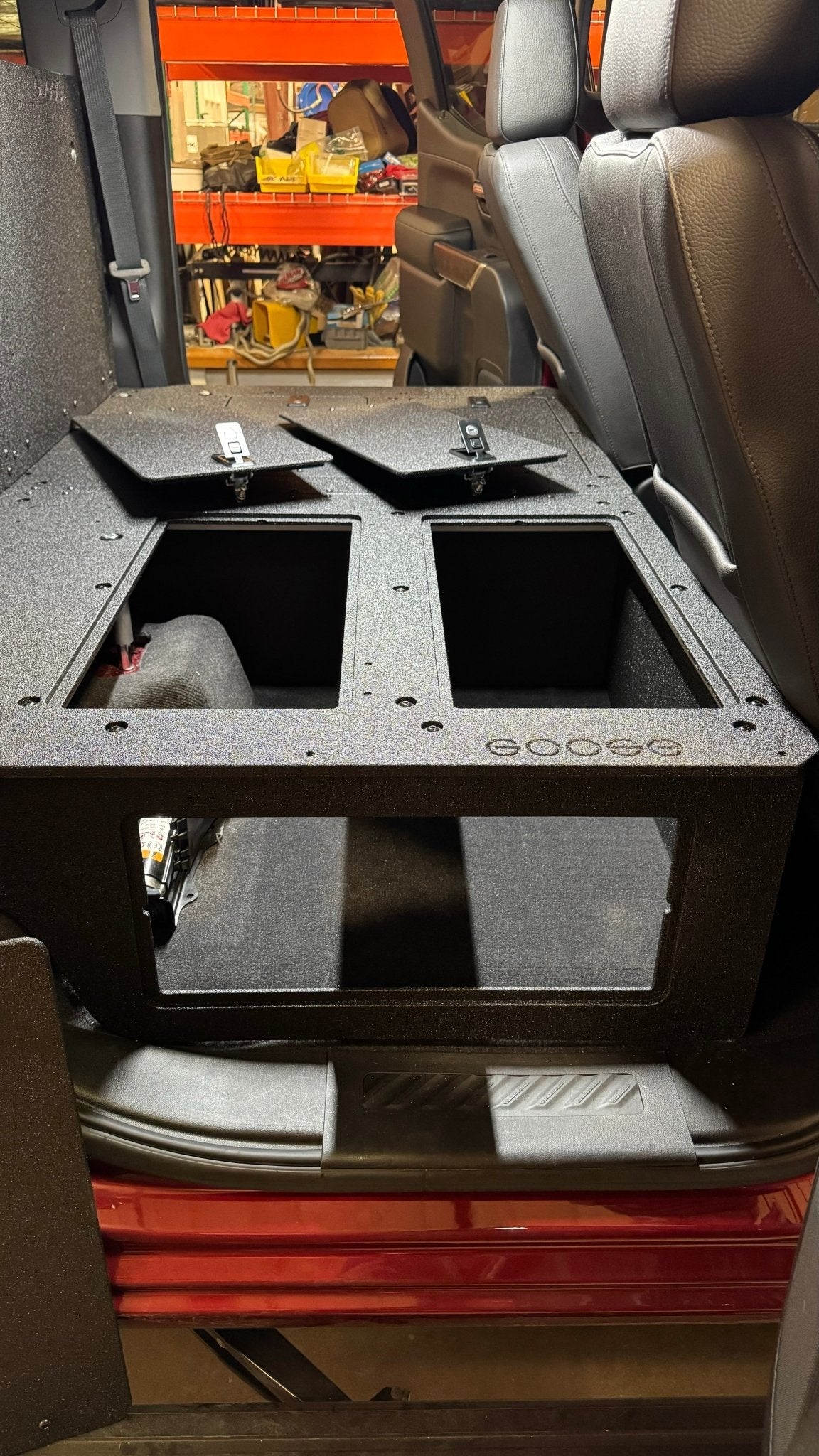 CHEVY - SILVERADO - 4TH GEN - GMC - SIERRA - 2019 - PRESENT - 5TH GEN - EXPLORE SERIES - CREW CAB - SEAT DELETE PLATE SYSTEM - SECOND ROW - 100% - Spirit of 1876 - Goose Gear